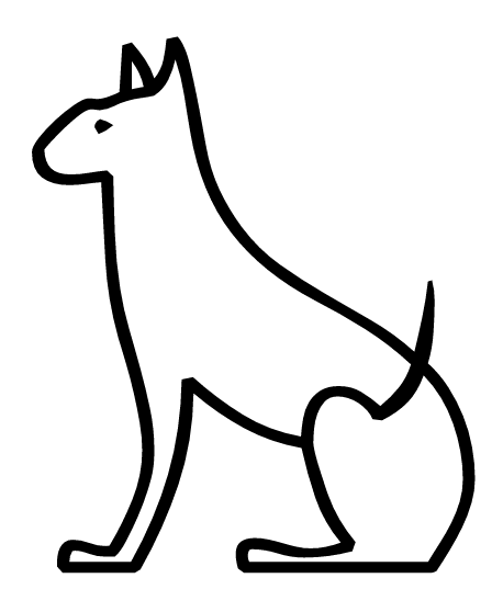 Miu (cat) Egyptian hieroglyph, resembling a sitting cat in profile